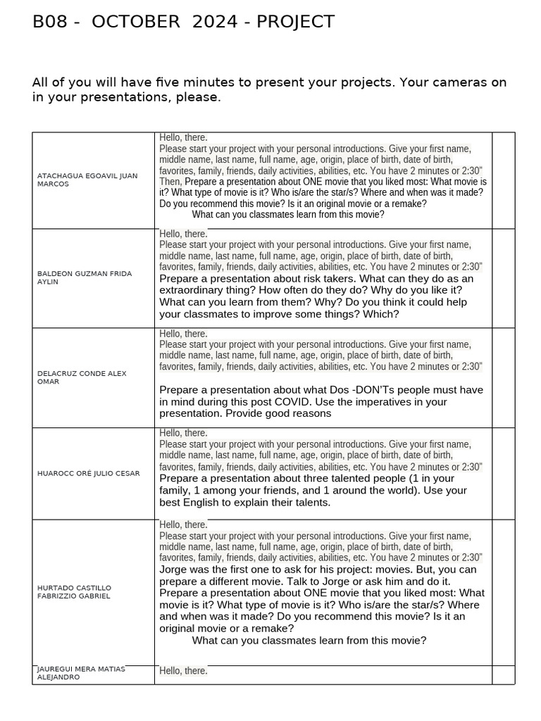 B08 - OCTOBER 2024 - PROJECT | PDF