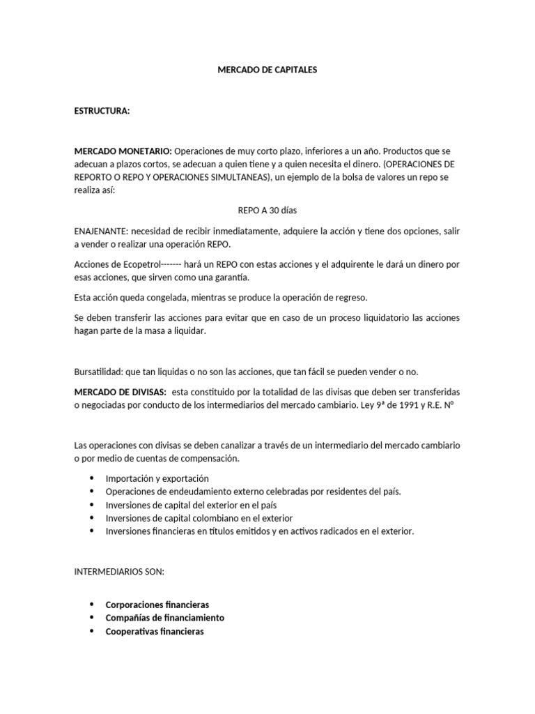Mercado de Capitales | PDF | Bancos | Bolsa