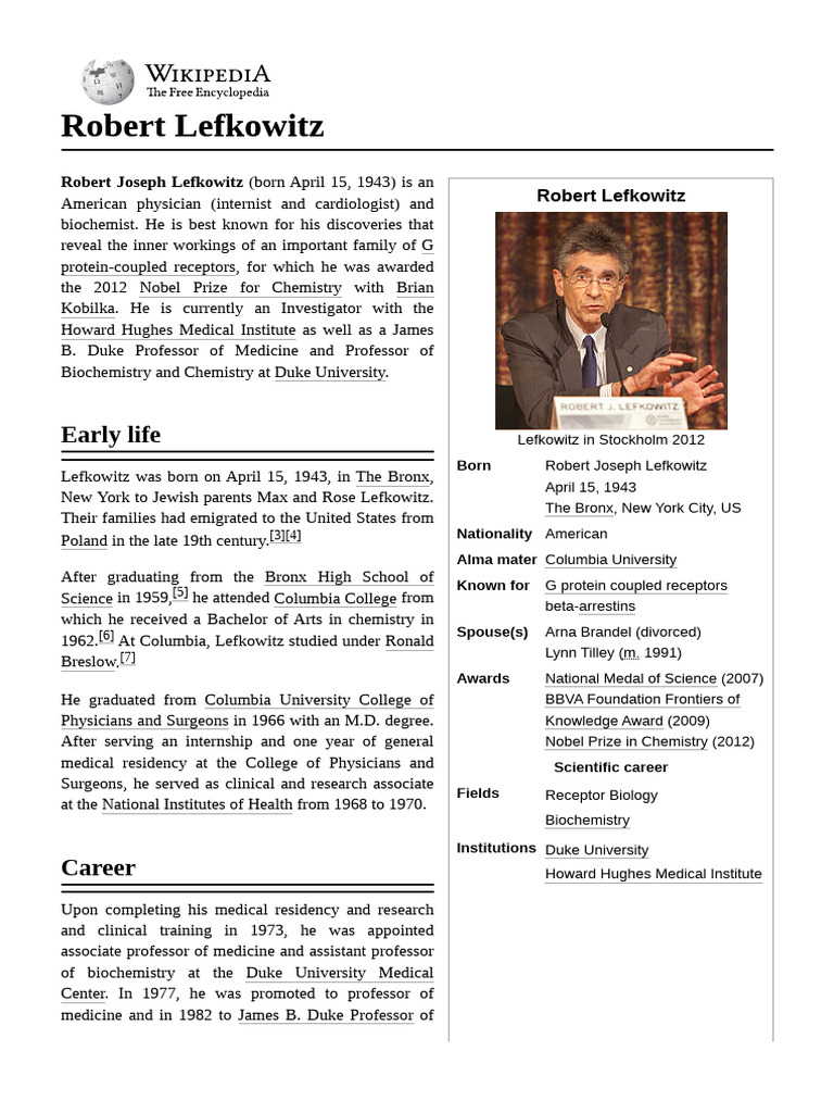 Robert Lefkowitz Pdf