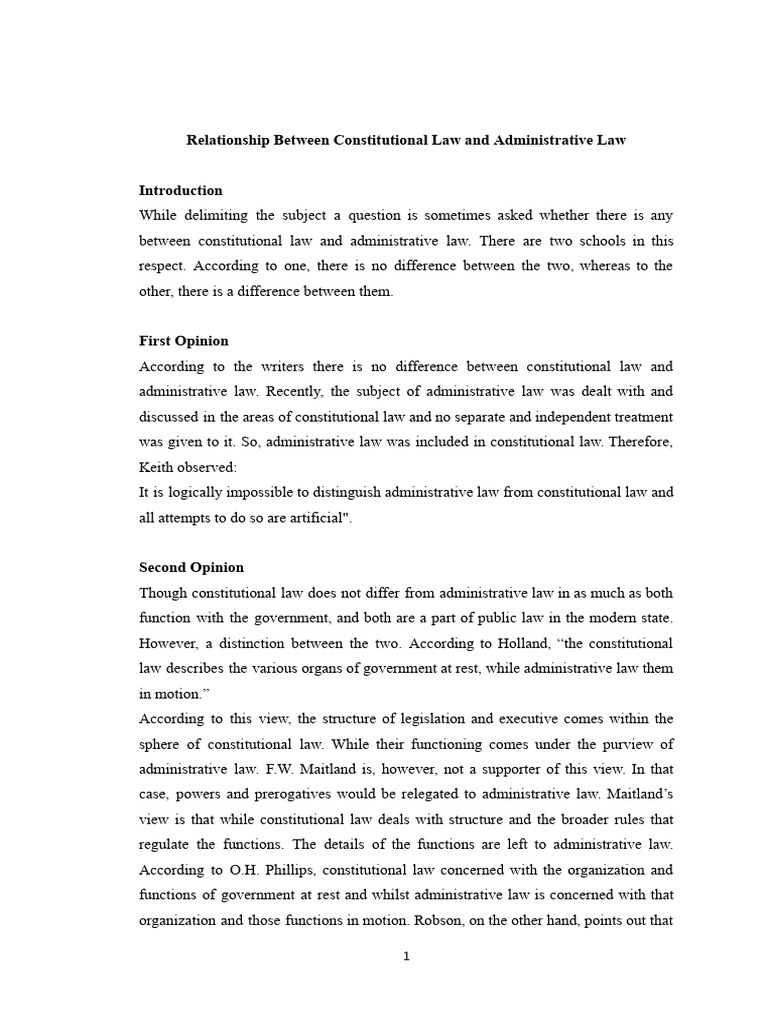 Relationship Between Constitutional Law and Administrative Law | PDF ...