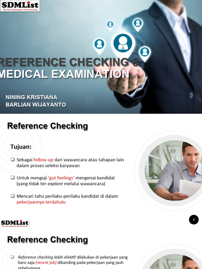 Reference Checking & Medical Examination | PDF