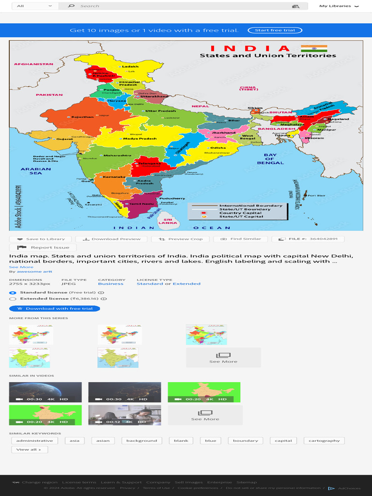 India Map. States and Union Territories of India. India Political Map ...