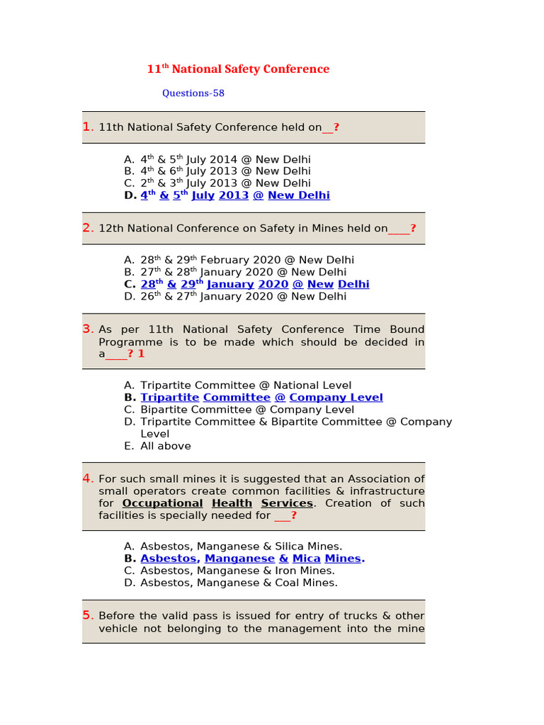 11th National Safety Conference Overview | PDF | Mining | Regulatory ...