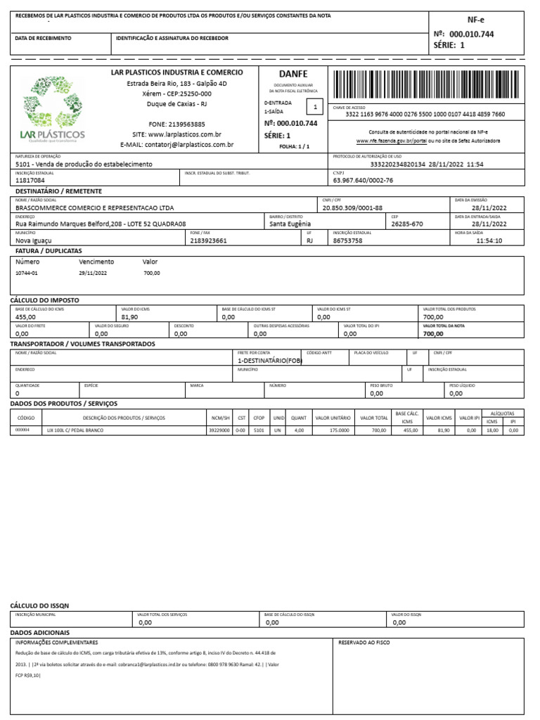 NFe 441848597660 | PDF