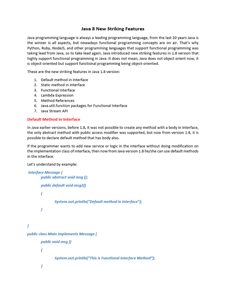 Java Unit 3 Notes New Fetures Part 1 | PDF | Anonymous Function ...