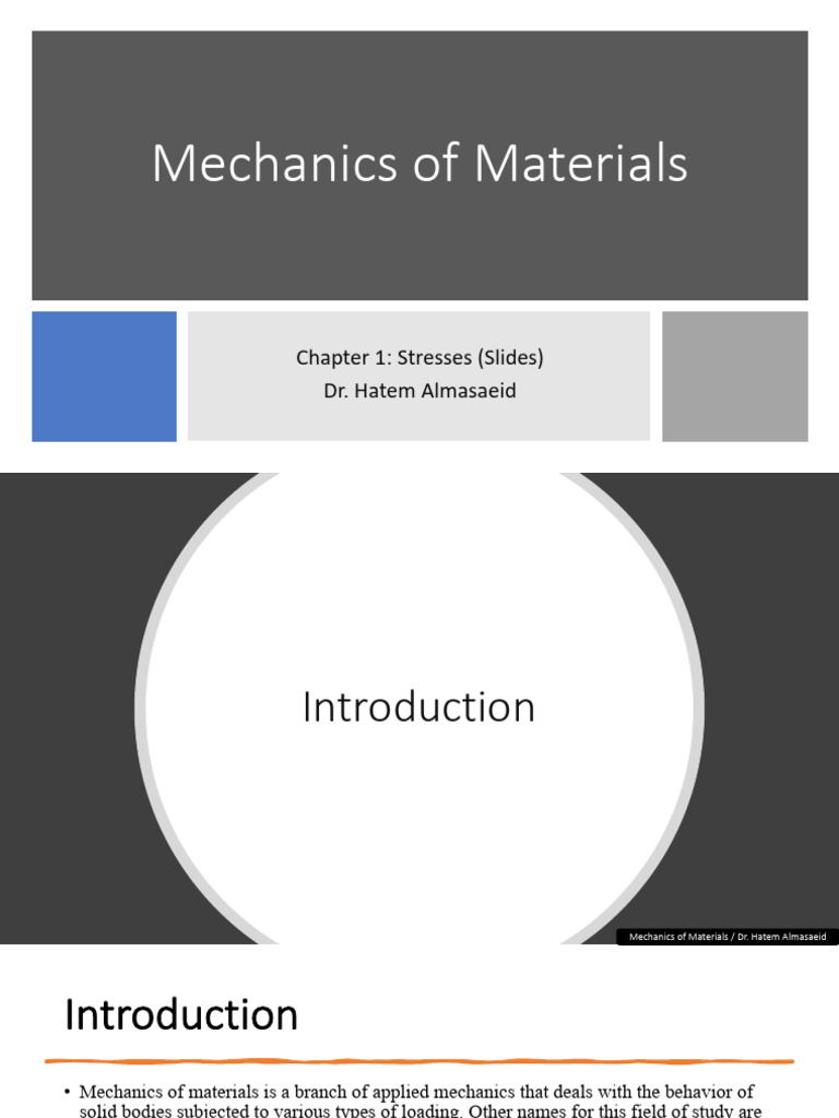 CH 1 | PDF | Stress (Mechanics) | Strength Of Materials