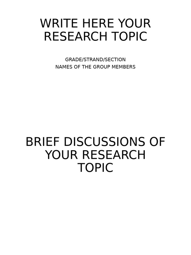 Example Research Title
