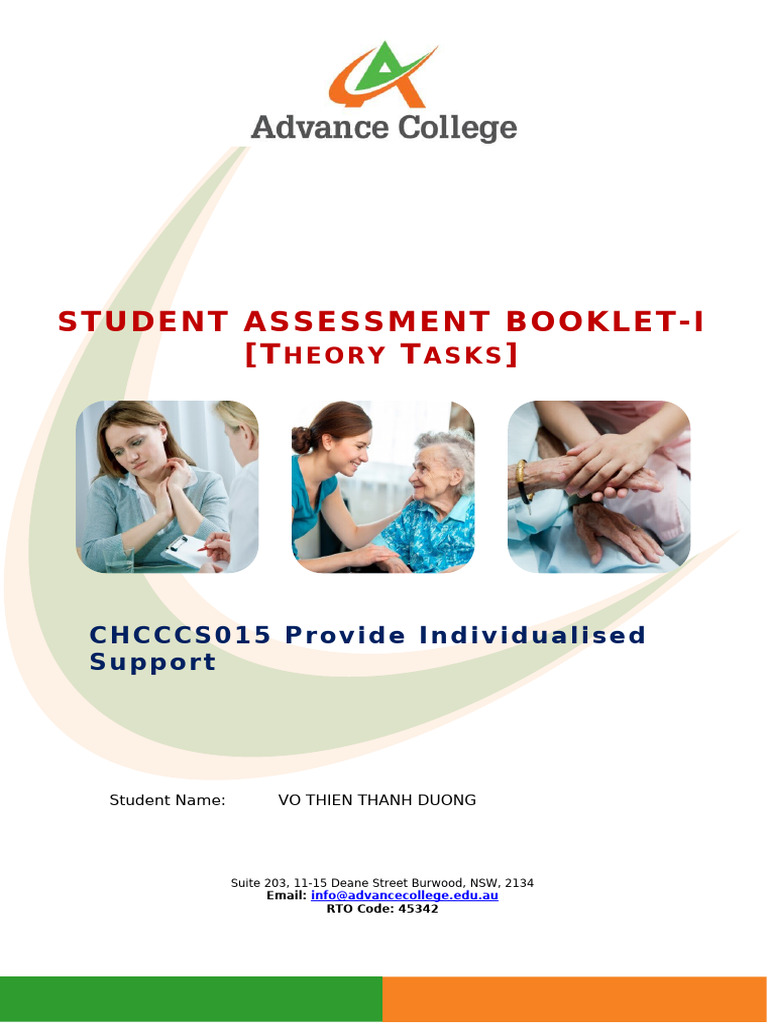 CHCCCS015 Provide Individualised Support SAB v3.2 THEORY | PDF ...