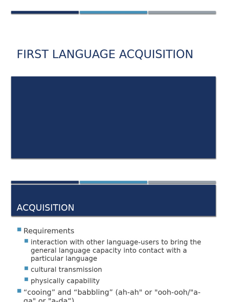 Fall 2022 Week 7 First Language Acquisition | PDF | Language ...