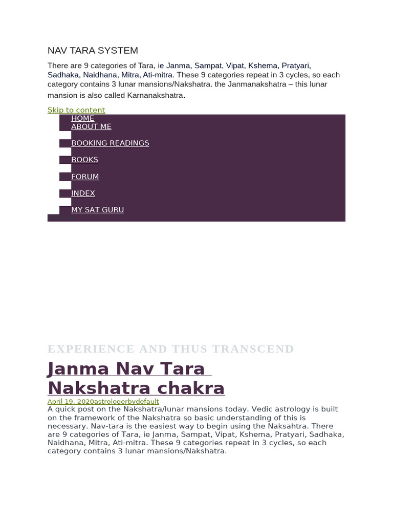 Understanding the Nav Tara System | PDF | Planets In Astrology | Hindu ...