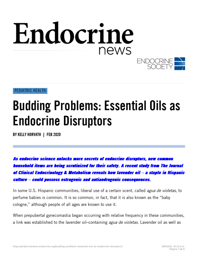 Essential Oils and Hormonal Disruption | PDF | Puberty | Endocrine System