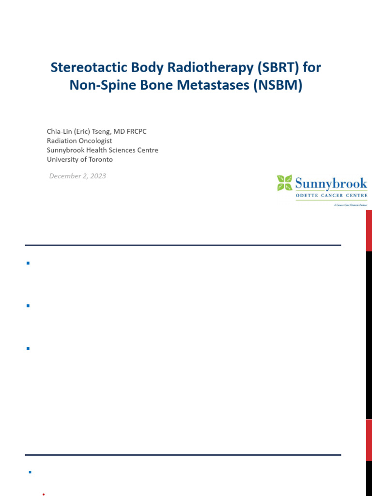 SBRT for Non-Spine Bone Metastases | PDF | Radiation Therapy | Cancer
