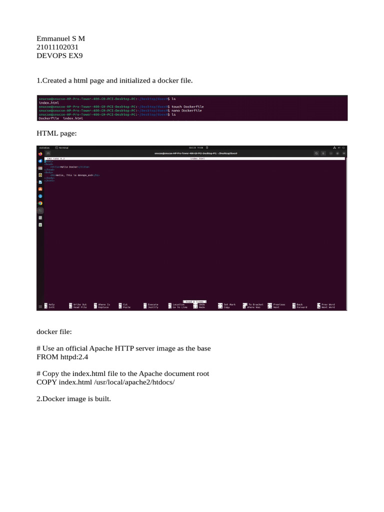 Docker Image Setup with HTML Page | PDF | Home & Garden