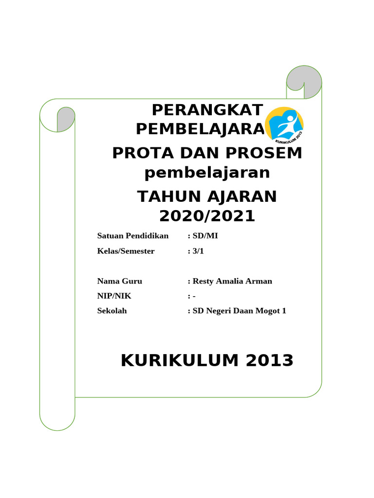 Cover Prota Dan Prosem | PDF