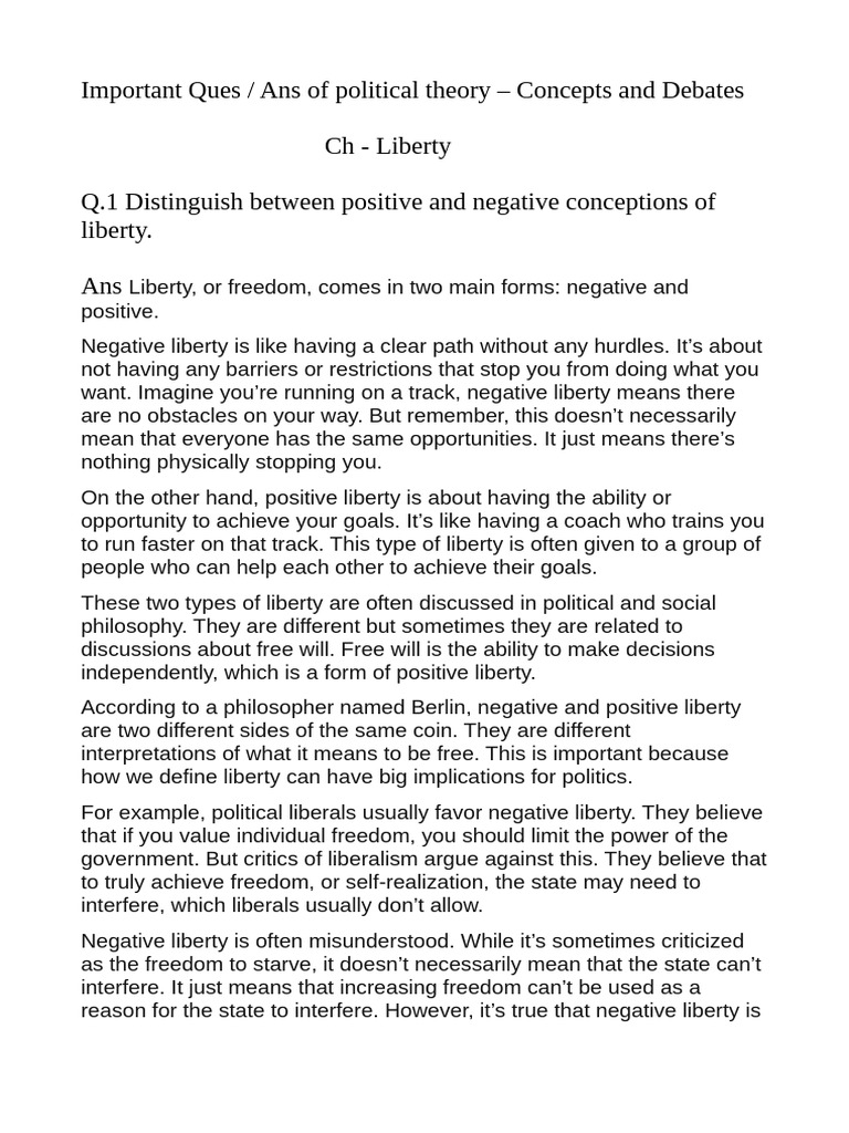 Concepts of Liberty in Political Theory | PDF | Justice | Crime & Violence