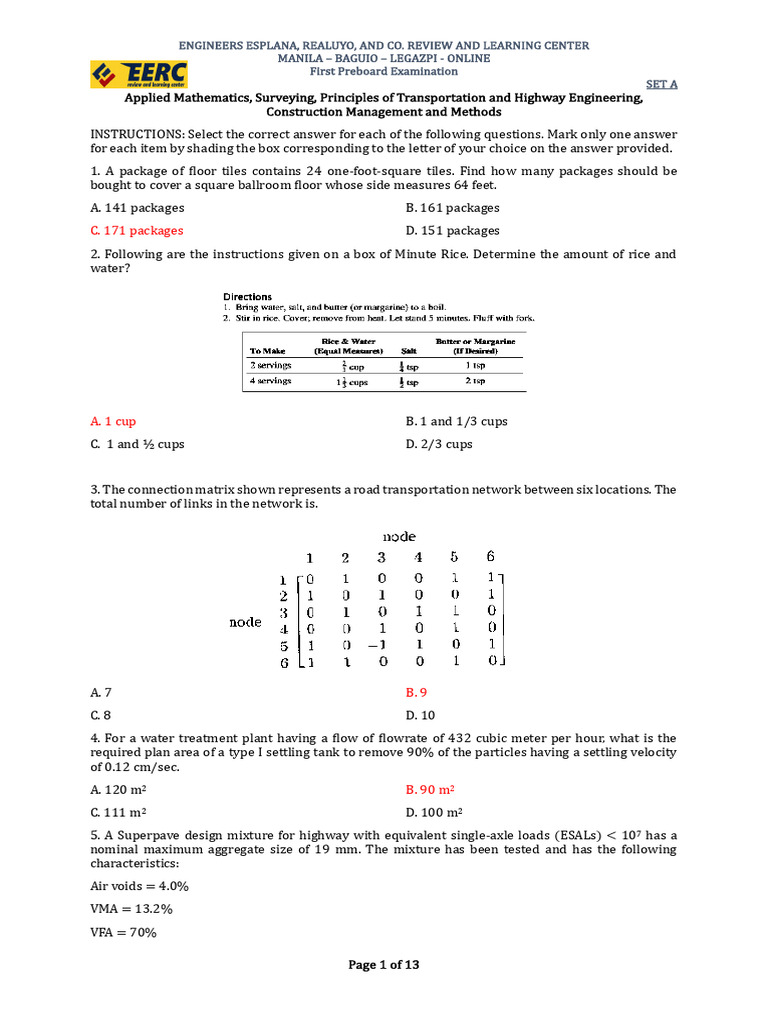 MSTC Preboard 1 Set A Answer Key | PDF | Physics | Applied And ...