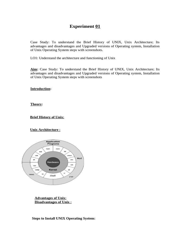 UNIX Operating System Overview and Installation | PDF