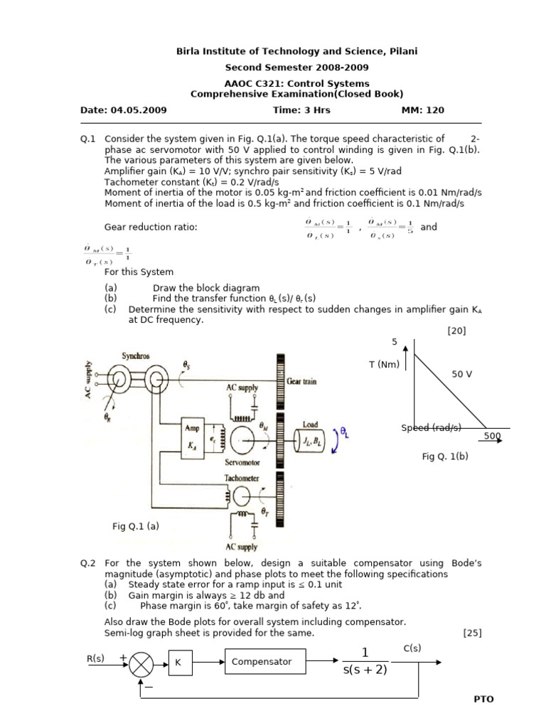 Control Systems 2008-09 Comprehensive | PDF | Electrical Engineering ...