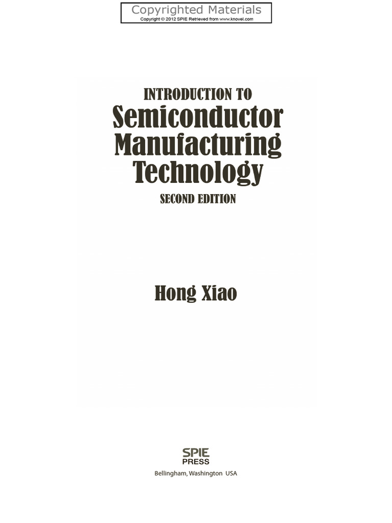 Introduction to Semiconductor Tech | PDF | Photolithography ...