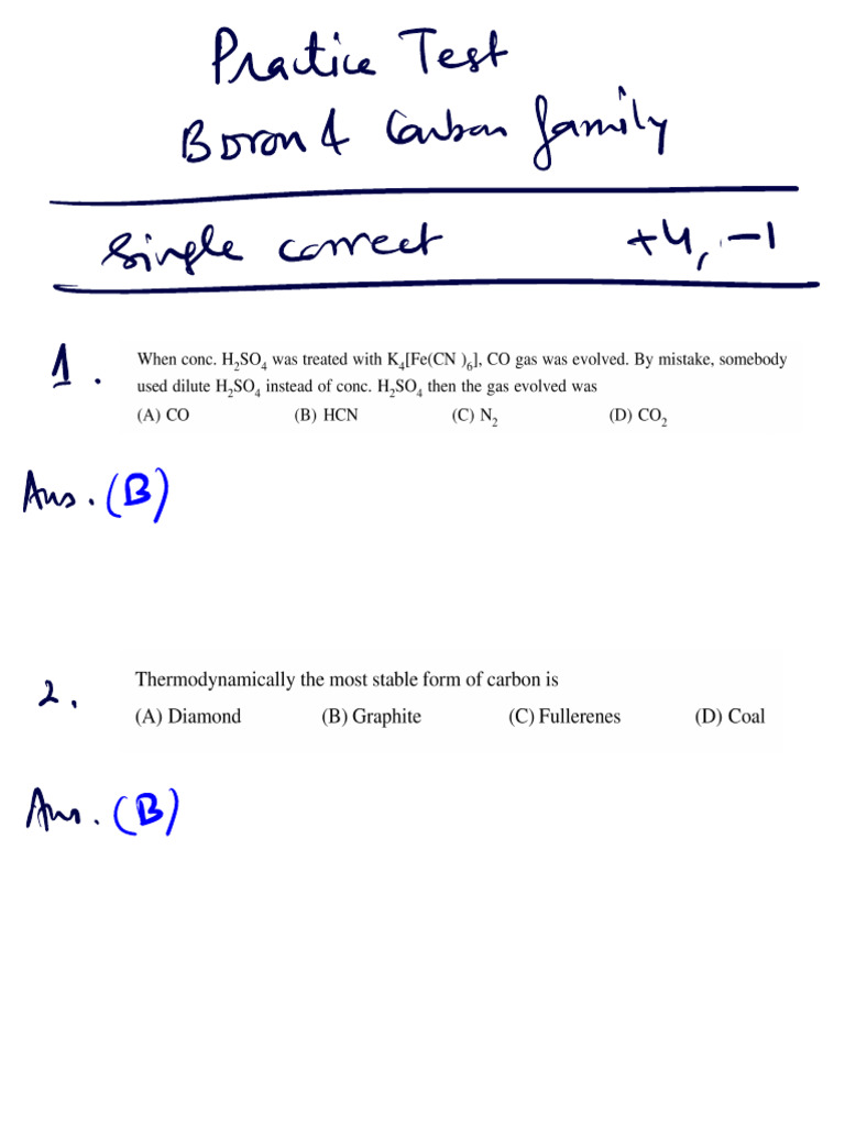 Practice Paper | PDF | Sets Of Chemical Elements | Physical Chemistry