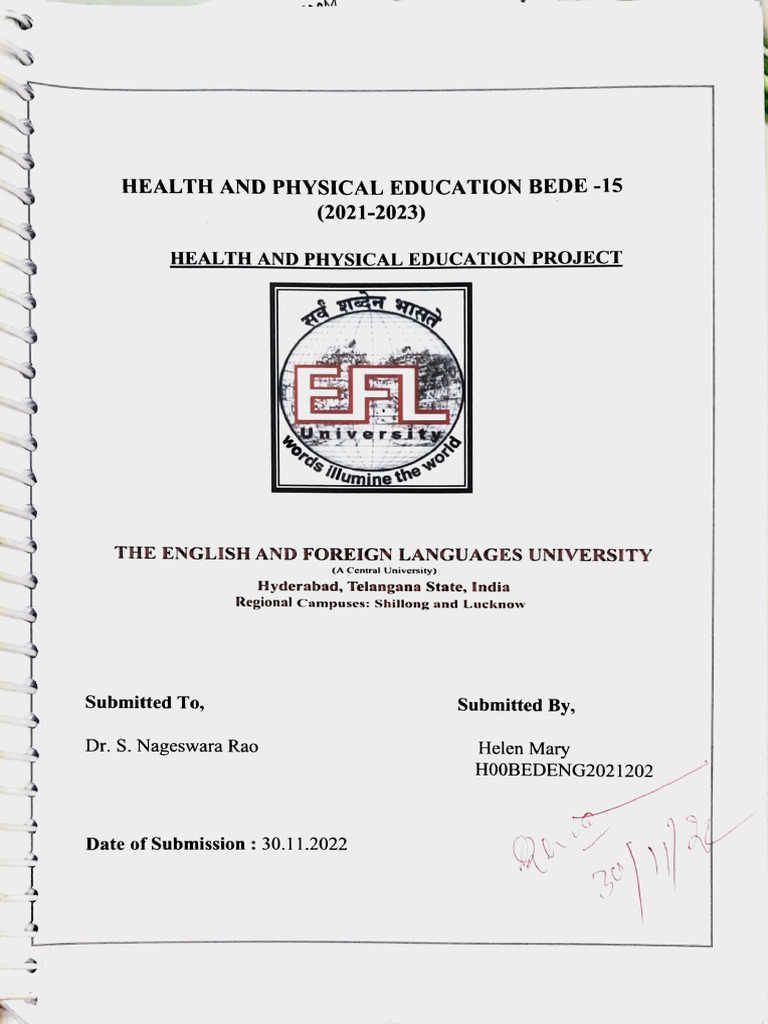 Health and PE Sample - SNR | PDF