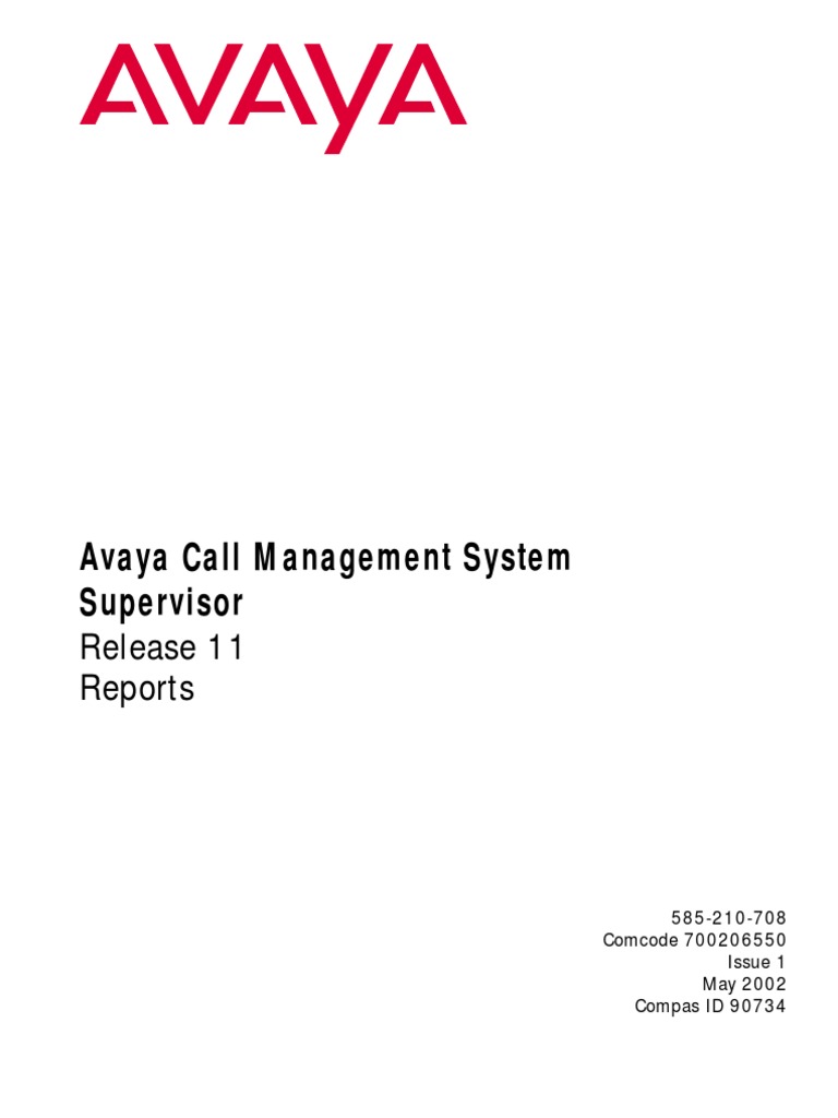 Avaya Call Managment System Supervisor | PDF | Tab (Gui) | Computer ...