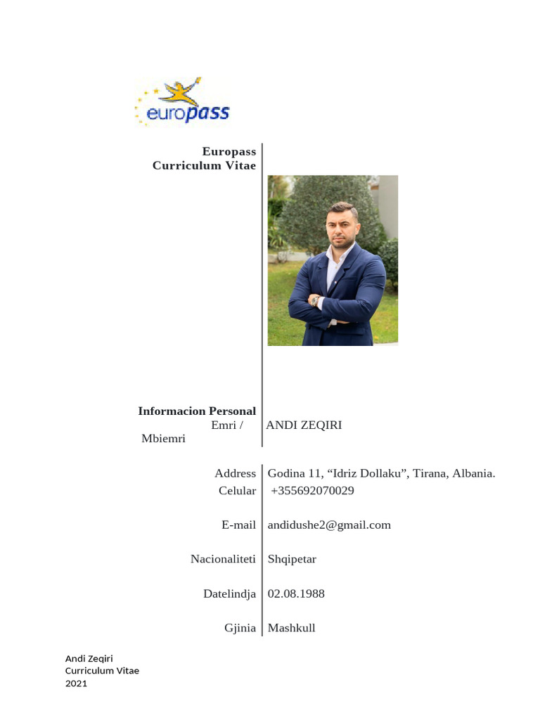 Zeqiri Andi CV Shqip | PDF