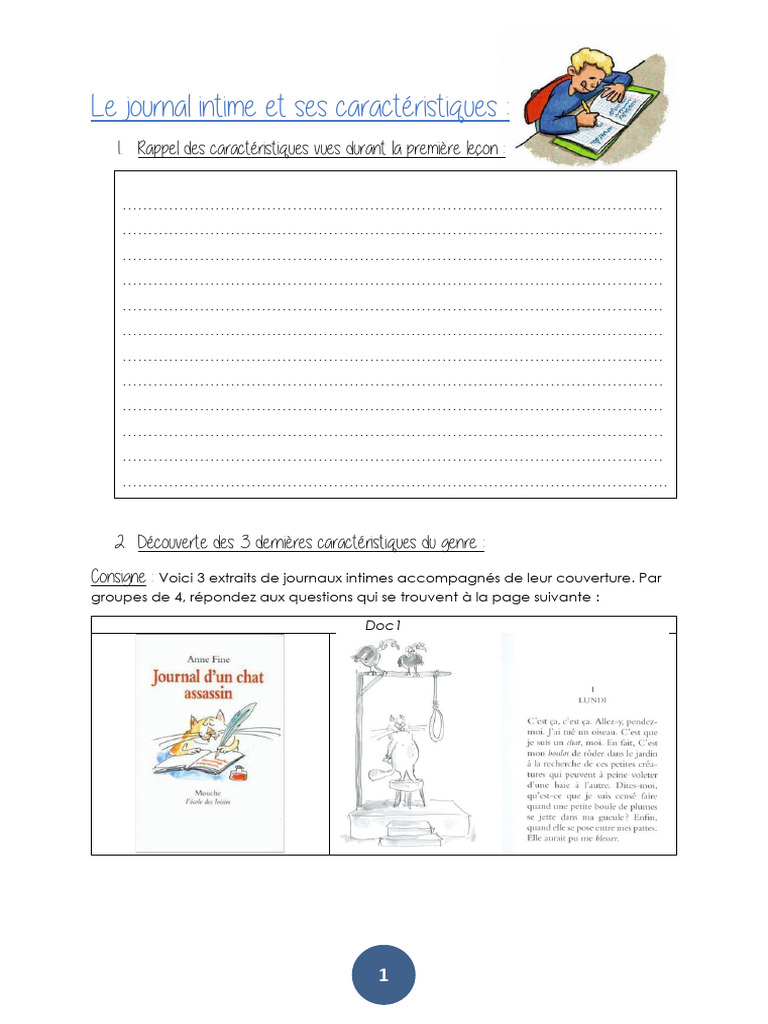 Caractéristiques du Journal Intime | PDF