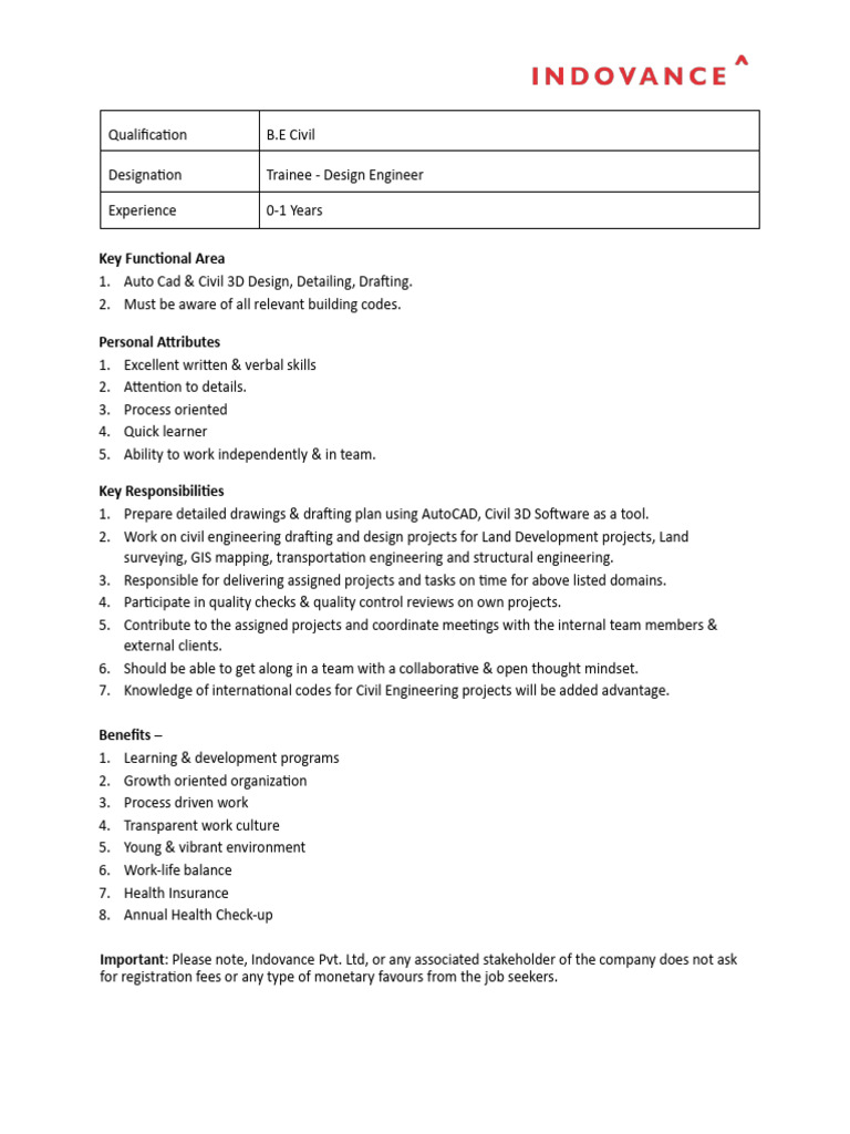 NEW Trainee - Civil Design Engineer | PDF | Art