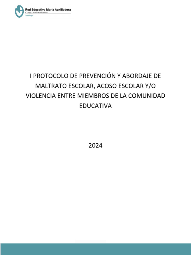 I Protocolo de Prevención y Abordaje de Maltrato Escolar | PDF | Abuso ...
