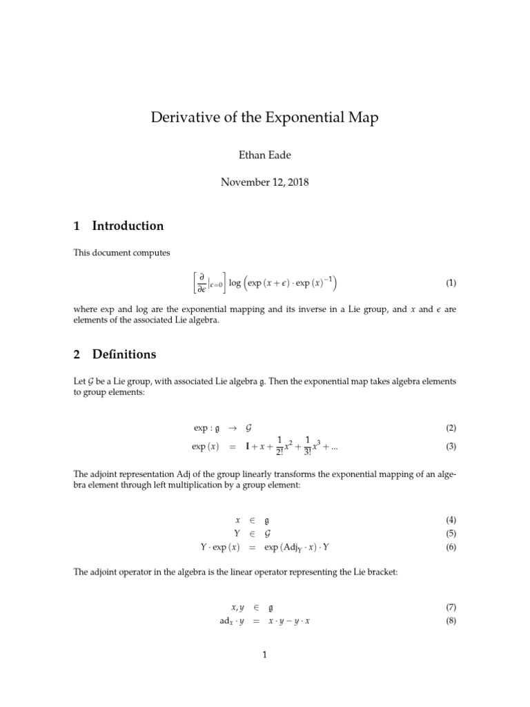 exp_diff | PDF | Exponential Function | Lie Algebra