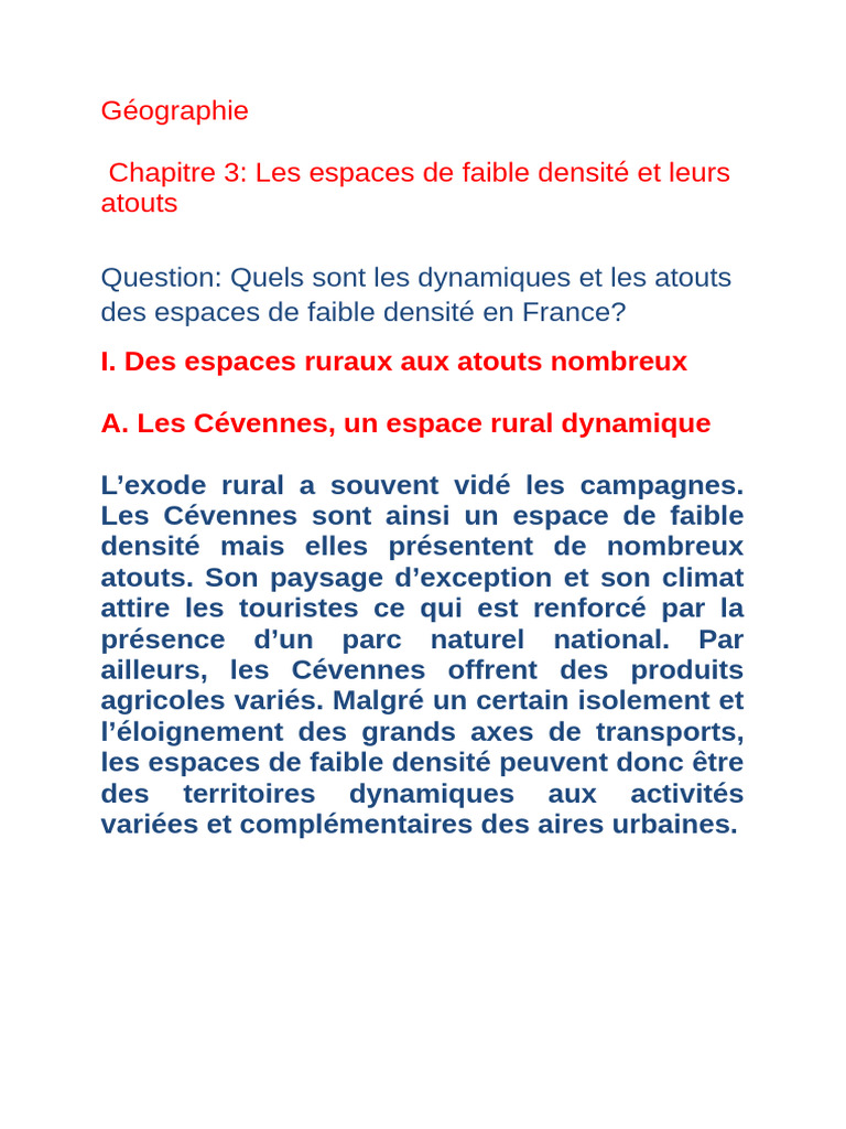 Atouts des espaces de faible densité en France | PDF | Technologie et ...