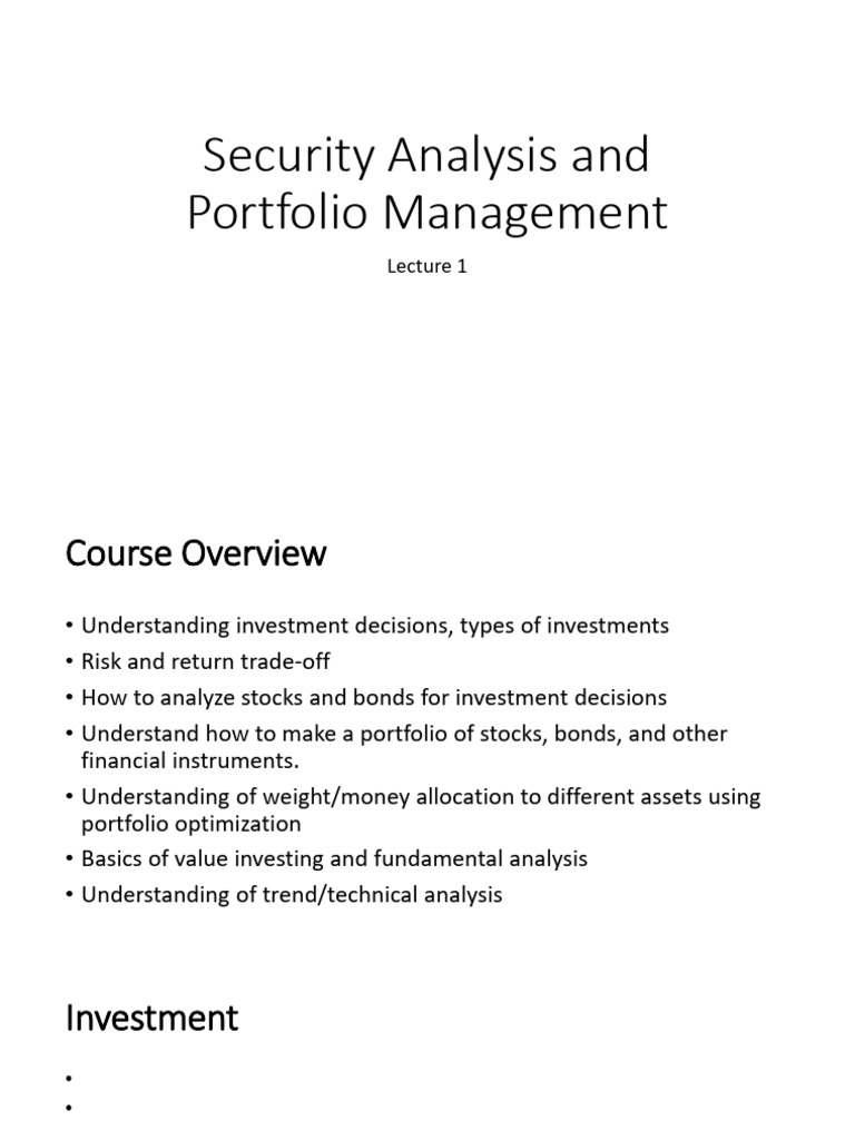 Investment Strategies and Portfolio Management | PDF | Investing | Stocks