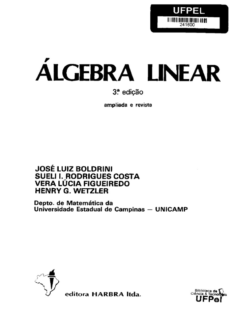 Álgebra Linear - Boldrini | PDF