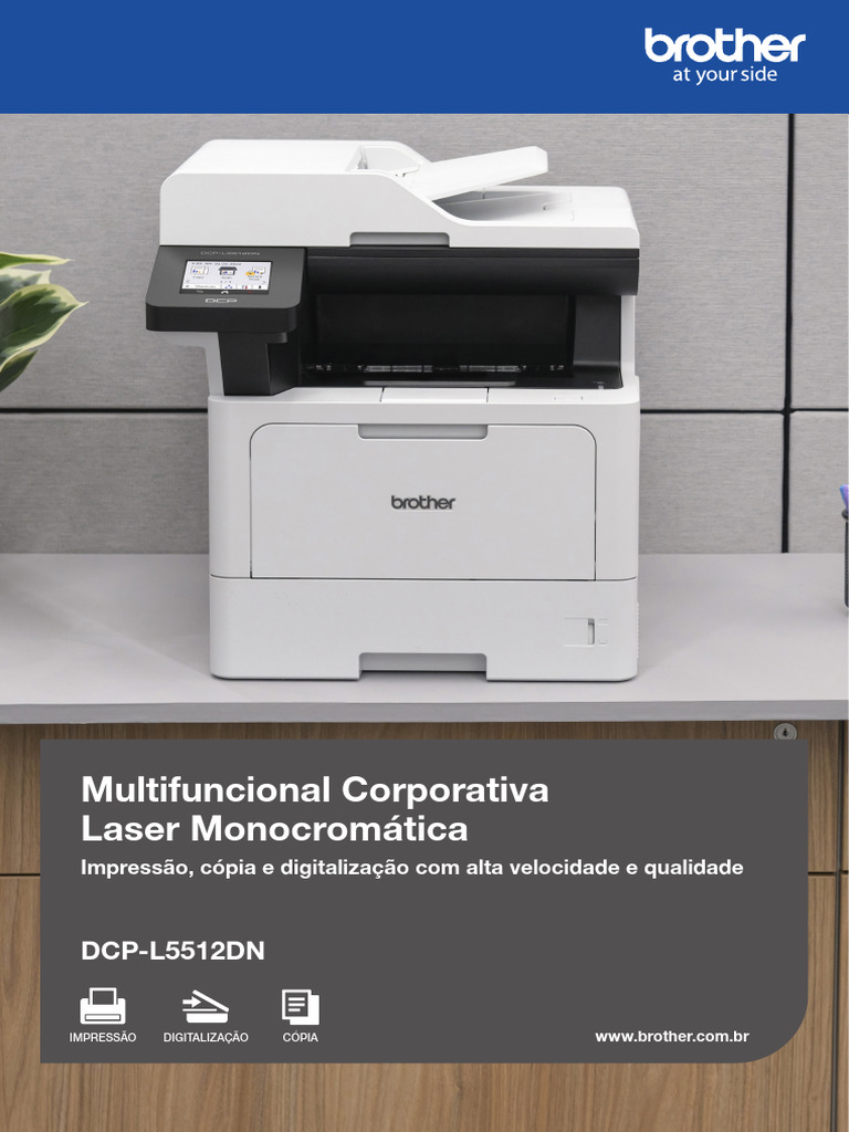 Brother Multifuncional Laser Mono A4 DCP-L5512DN-V2 | PDF | USB | Rede ...