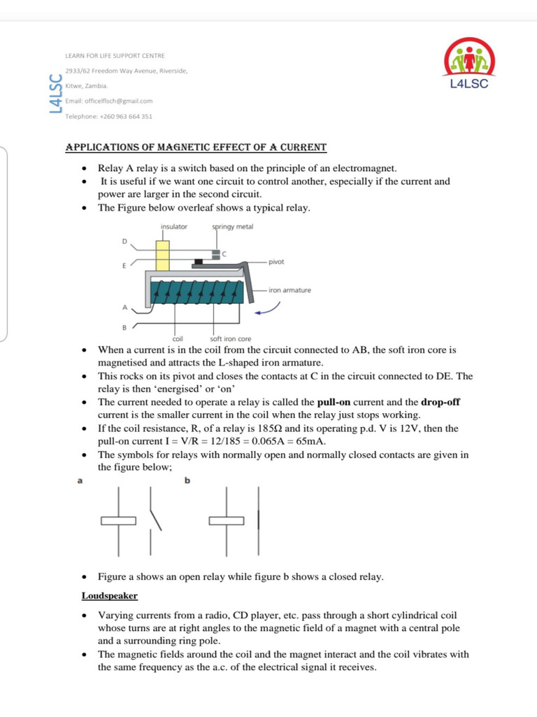 Igcse Physics 0625 Electromagnets Notes Pdf