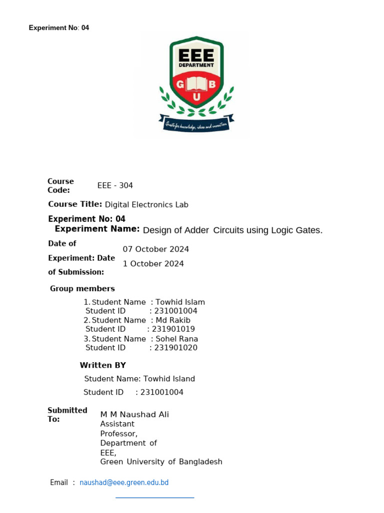 Cover Page.pdf.PDF (2) | PDF | Logic Gate | Boolean Algebra