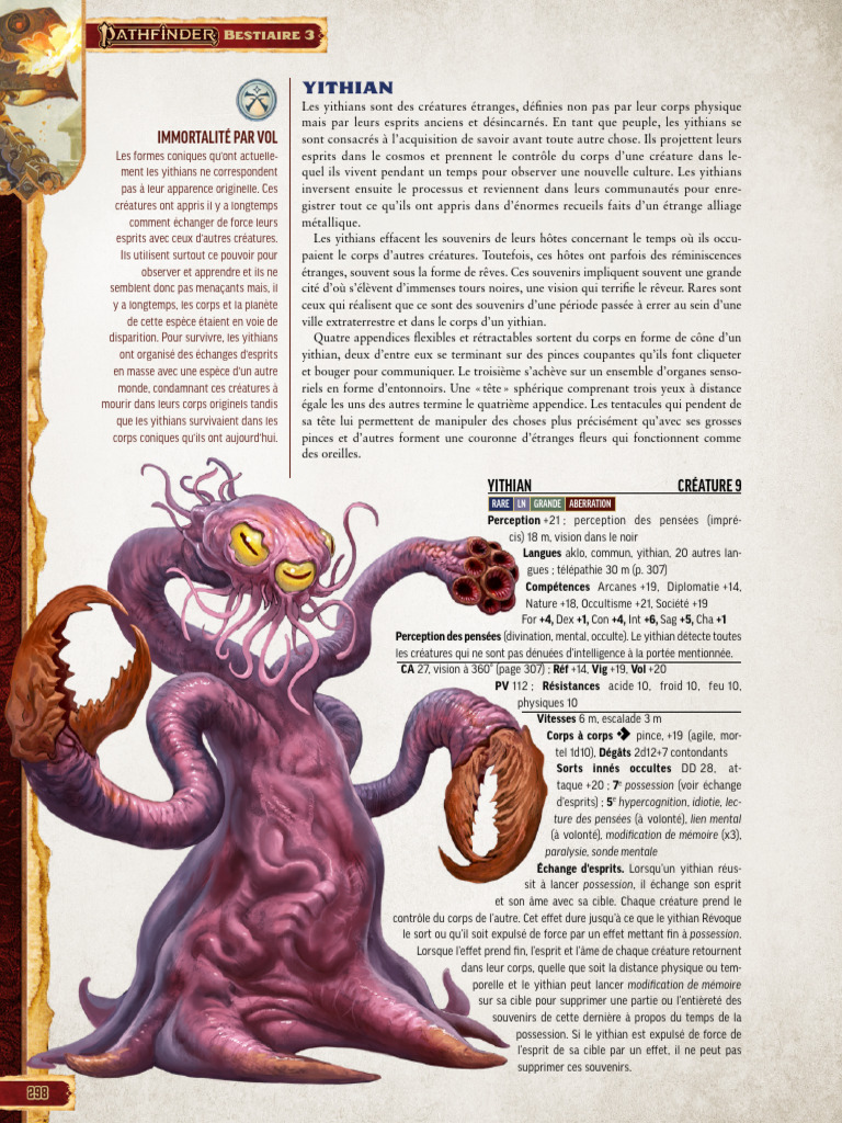 Yithians : Créatures d'échange d'esprits | PDF