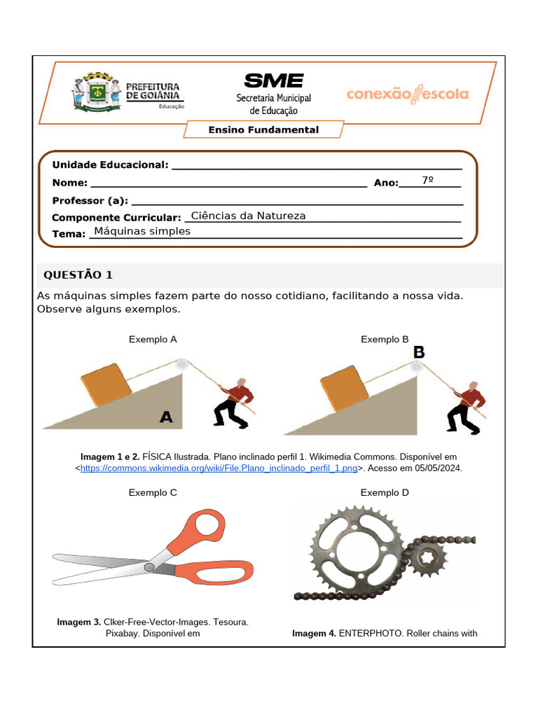 Máquinas Simples Atividade Pdf Alavanca Science