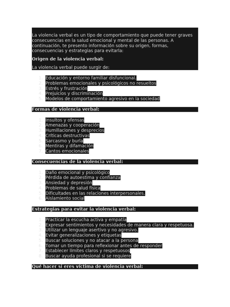 Origen de La Violencia Verbal | PDF