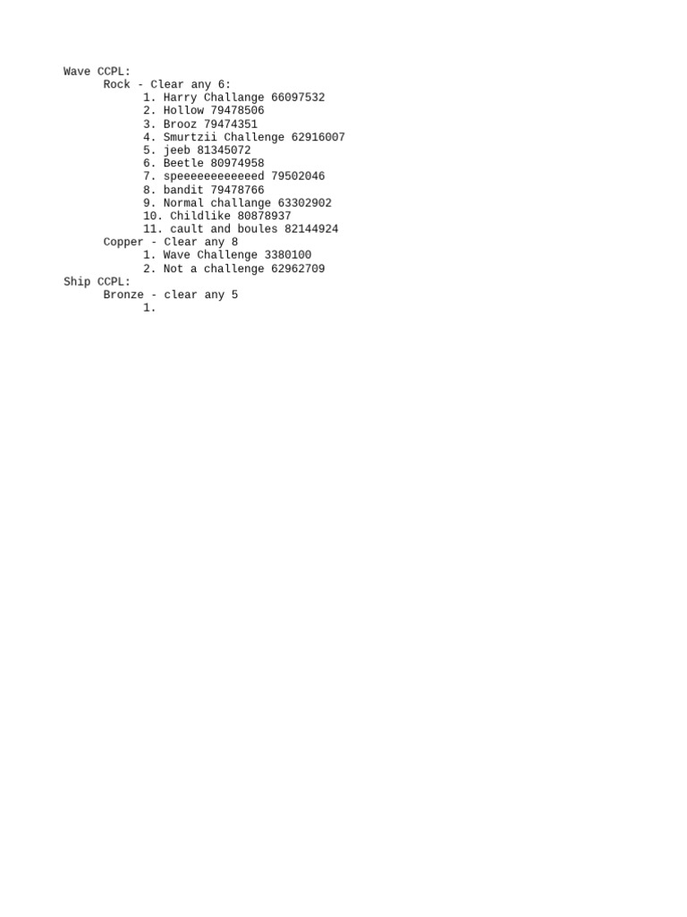 CCPL Wave Challenge Progression List | PDF | Science & Mathematics