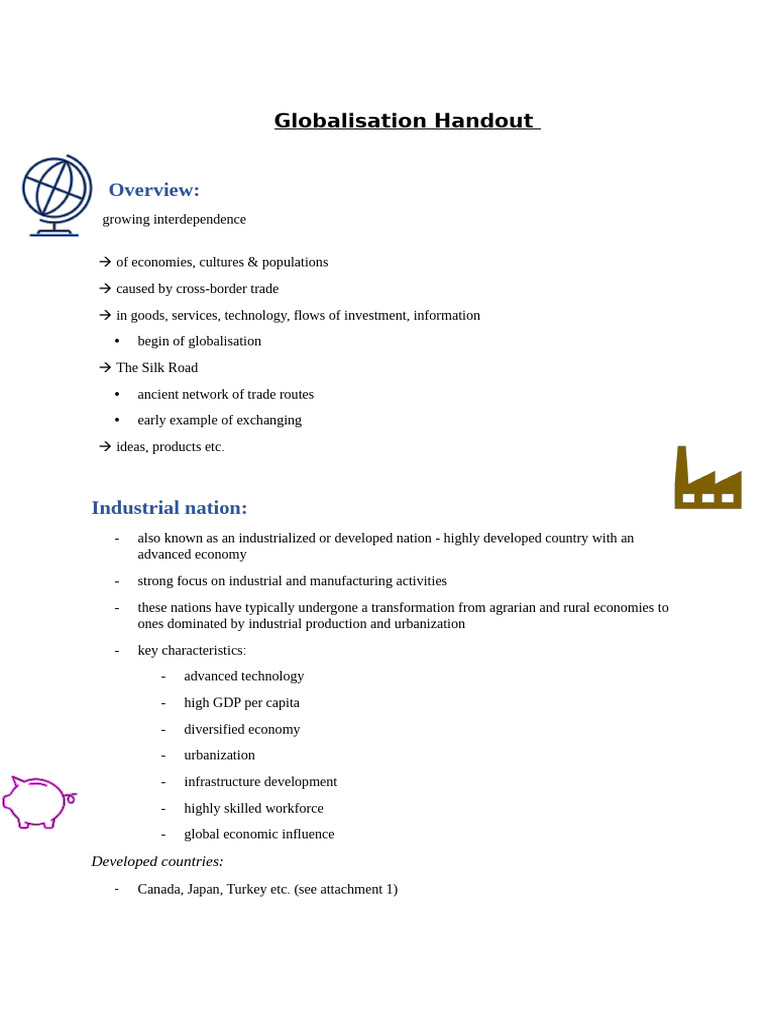 Globalisation Handout Pdf
