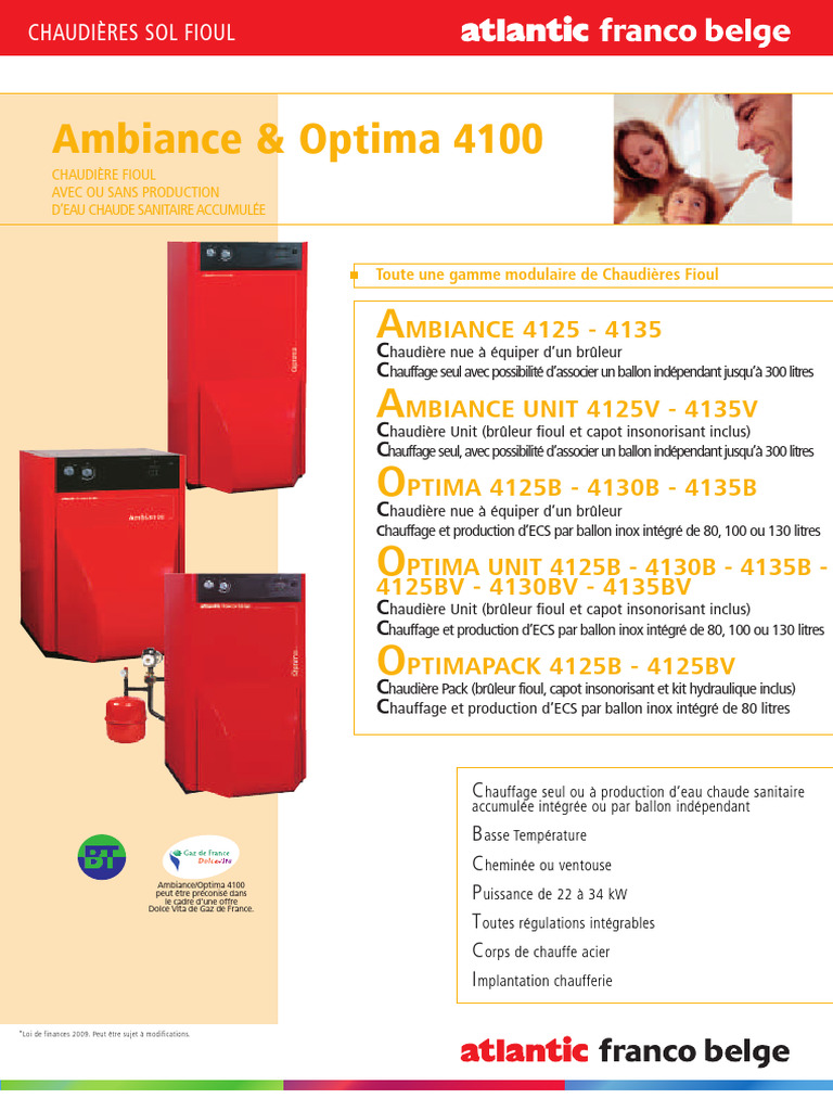 Chaudières Fioul Atlantic Optima 4125B PDF Chaudière Radiateur — free download