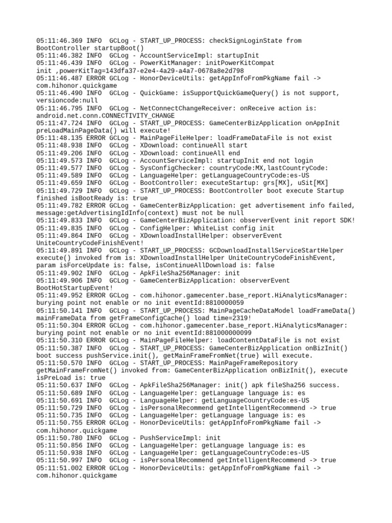 Honor Device Startup Log Analysis | PDF | Software Development | Web ...