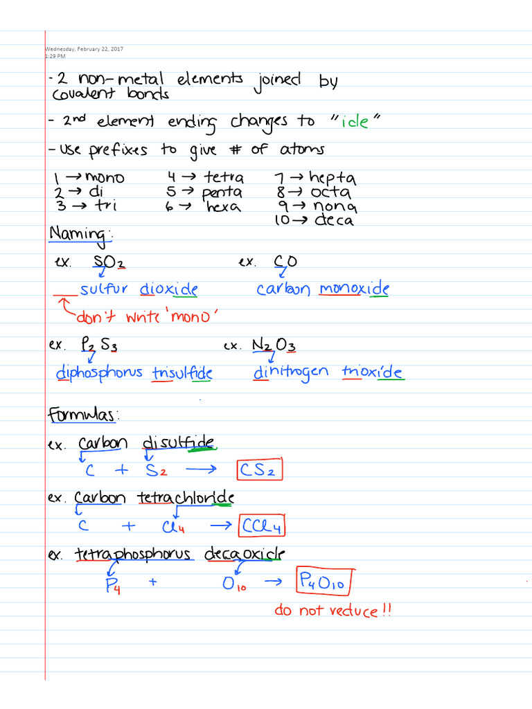 4.2c Binary Covalent Compounds | PDF