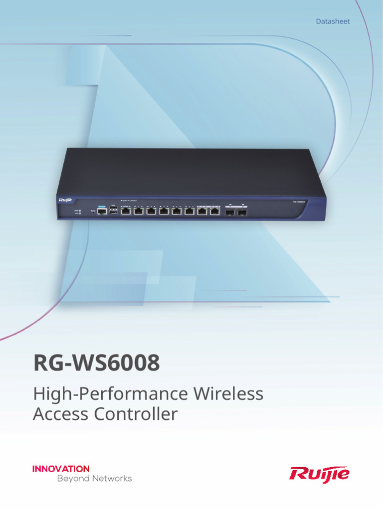 RG-WS6008 Access Controller Datasheet | PDF | Computer Network | Ieee ...