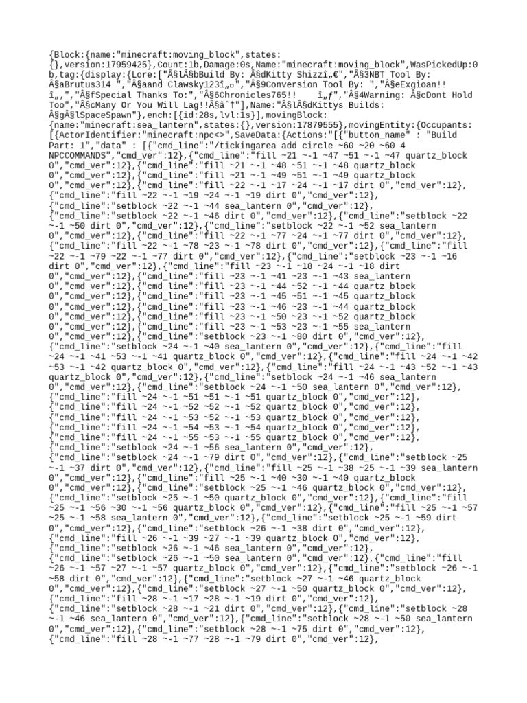 Minecraft Moving Block Commands Guide | PDF
