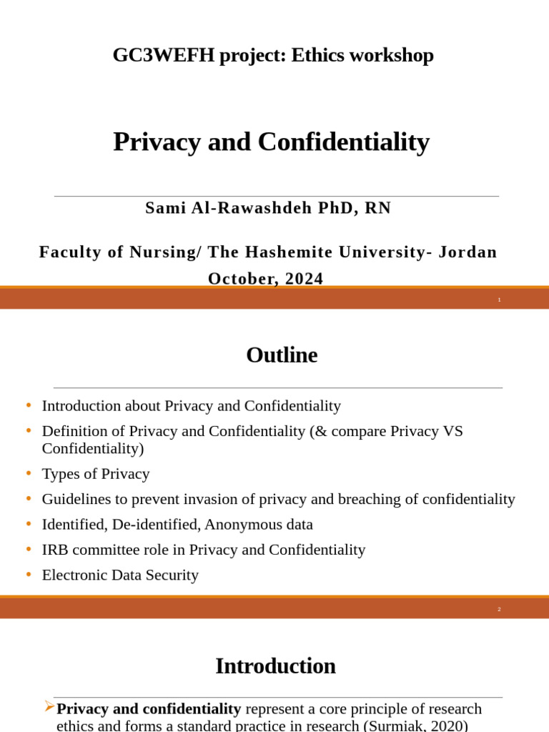 Privacy and Confidentiality in Research | PDF | Privacy | Information ...