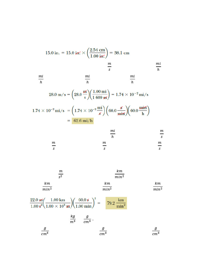 Physics Unit Conversion and Analysis Guide | PDF | Mole (Unit) | Velocity