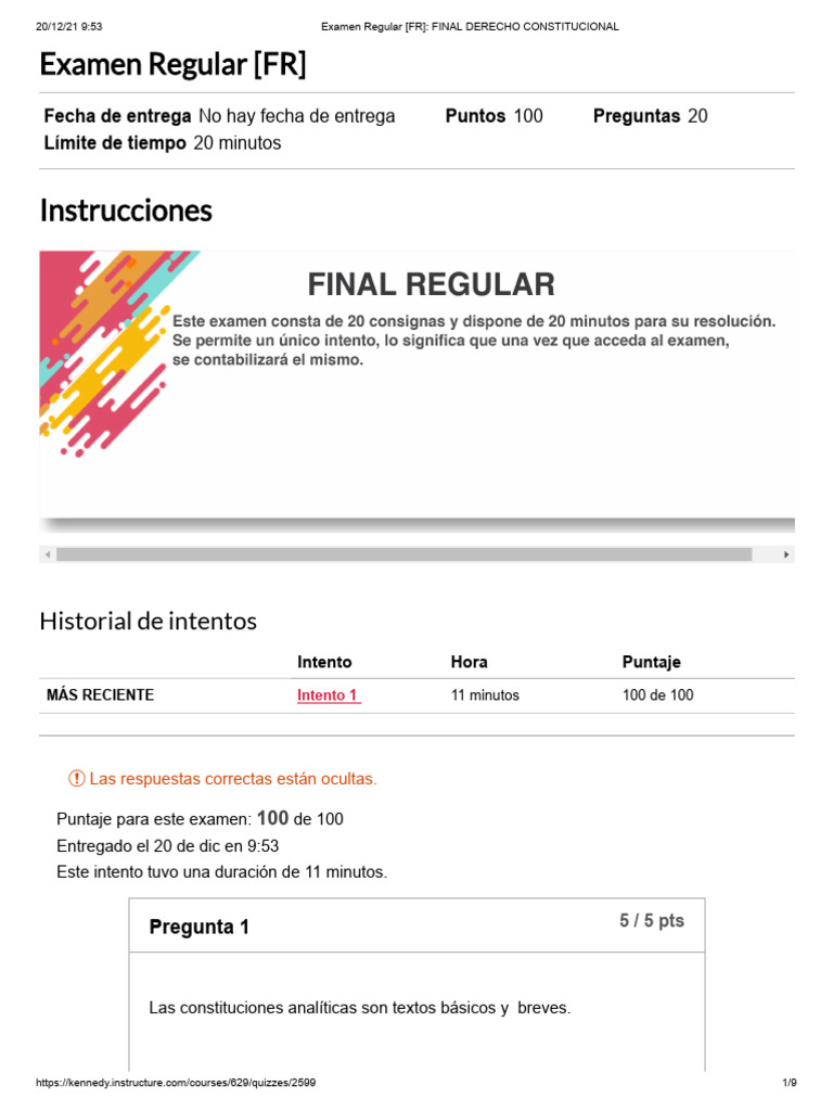 Examen Final de Derecho Constitucional | PDF | Constitución | Ciencias ...